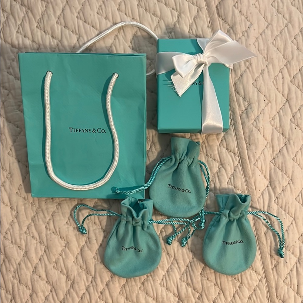 Tiffany & Co. Blue Gift Set with 3 Pouches and Box